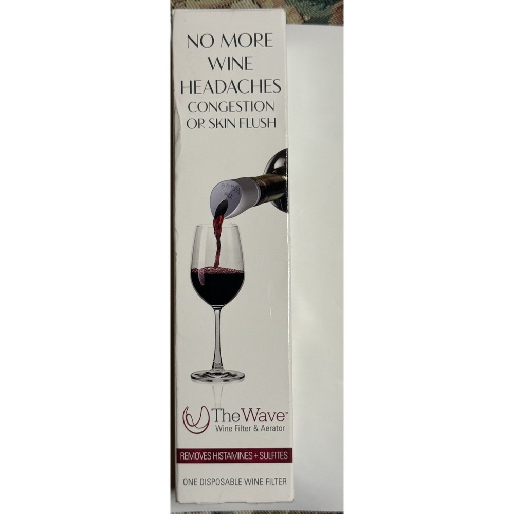 PureWine "The Wave" Single‑Use Wine Filter & Aerator – New, Unused